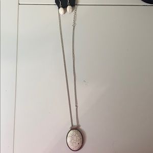 White Crackle Necklace and earrings